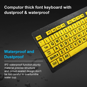 La tastiera del Computer con stampa di grandi dimensioni con tasti in bianco e nero ad alto contrasto rende la digitazione facile perfetta per gli anziani ipovedenti - Product Image 6