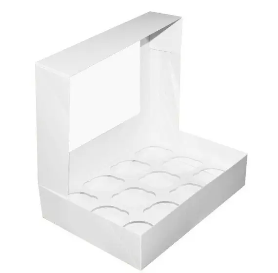 खाद्य ग्रेड 6 पैक कागज बॉक्स आसान इकट्ठा खाद्य कागज बॉक्स के लिए मिनी केक macarons के लिए खाद्य बेकरी कागज बॉक्स