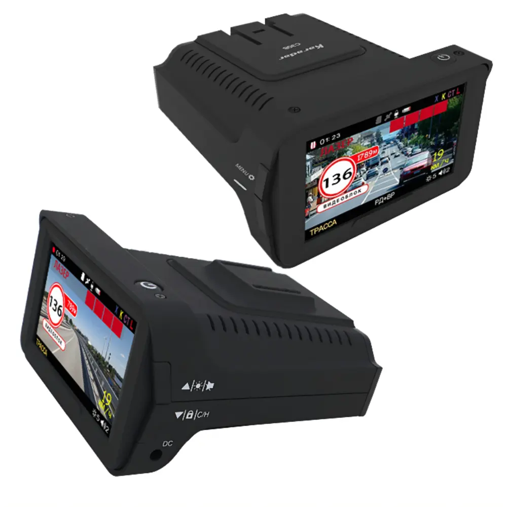 3 en 1 Car DVR Dash Cam GPS 1080P Cámara de coche HD Video Recorder Dashcam Auto Logger Anti Radar Detector Rusia Voice KaradarC308