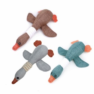 ぬいぐるみきしむガチョウ子犬犬の噛むおもちゃ耐久性のあるペットの歯のクリーニングボーカルアヒルリラックス不安穏やかな犬の臼歯の噛むおもちゃ