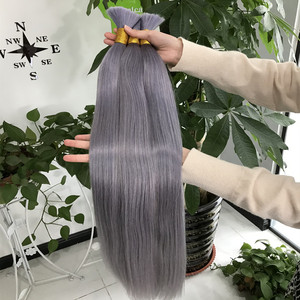 Toptan işlenmemiş İŞLENMEMİŞ SAÇ toplu uzantıları çift çizilmiş doğal rus bakire manikür hizalanmış İnsan Remy düz 100 Gram - Product Image 3