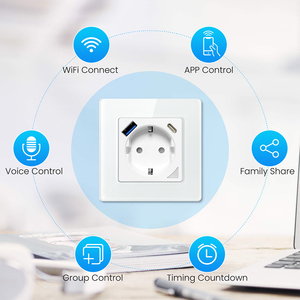 Смарт-розетка Встраиваемая розетка с Wi-Fi розеткой Tuya Alexa Google Home UK/EU/FR/универсальный Смарт-переключатель умный дом