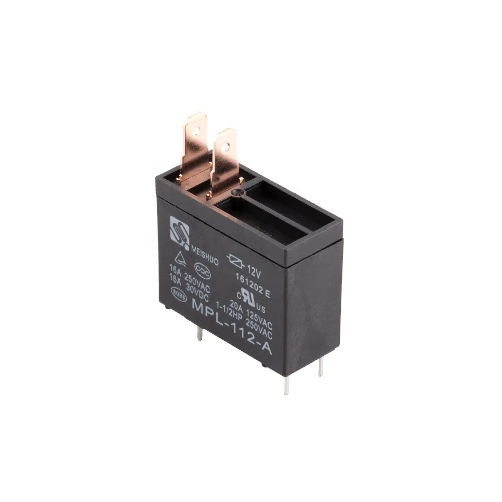 Meishuo relé MPL-112-A 12v dc 16a/250vac, mini pcb qc potência 20a 125vac 4pin relé elétrico