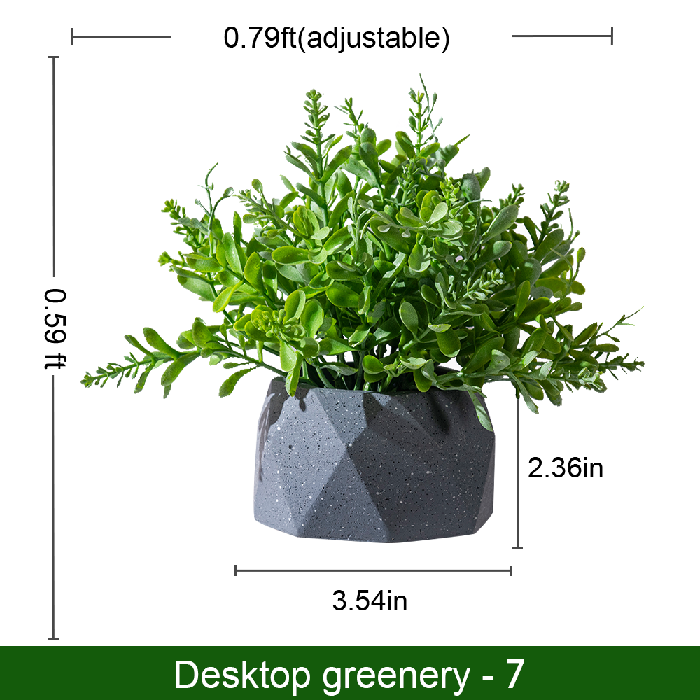 Mini planta de hierbas gris pizarra de 0,59 pies con maceta de piedra geométrica
