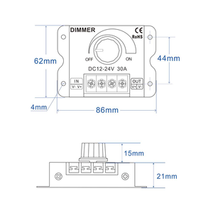DC12V-24V 30A Knopfsc halter Fernbedienung Einstellbare Helligkeit Dimmen LED-Streifen CCT Single Color Controller Stepless Dimmer - Product Image 5
