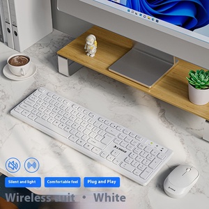 Juego de teclado y ratón inalámbrico EWEADN GX700 Juego de teclado y ratón de chocolate Juego de 2 piezas para ordenador de escritorio Notebook Office Set - Product Image 3