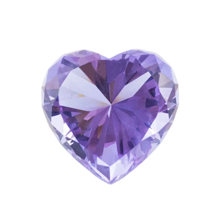 Diamante de cristal con forma de corazón, grabado personalizado, púrpura, 9cm, multifacético, con caja de regalo para el día de la madre, regalos de recuerdo