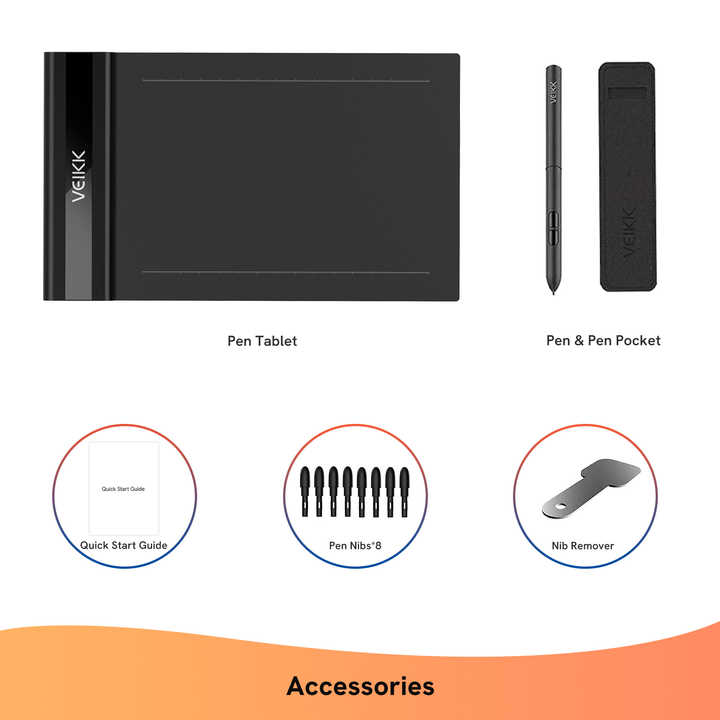 VEIKK S640 6 X 4 Inch Ultra-Thin OSU Tablet Drawing Tablet with Battery-Free Pen(8192 Levels Pressure Sensitivity)