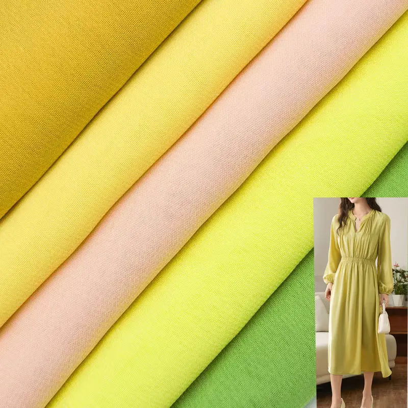 Suzhou wholesale 100D chiffon fabric 100% polyester fabric lightweight breathable for women's dresses