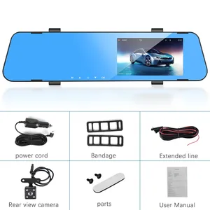1080P <strong>Car</strong> DVR Dual Lens <strong>Car</strong> Camera 4.3 Inch Video Recorder Rearview <strong>Mirror</strong> With Rear View - Product Image 3