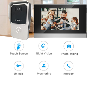 Intercomunicador video porteiro, ip wi-fi, alta qualidade, casa inteligente, <span class=keywords><strong>2</strong></span> vias, tuya, à prova d' água, sistema de interfone, campainha
