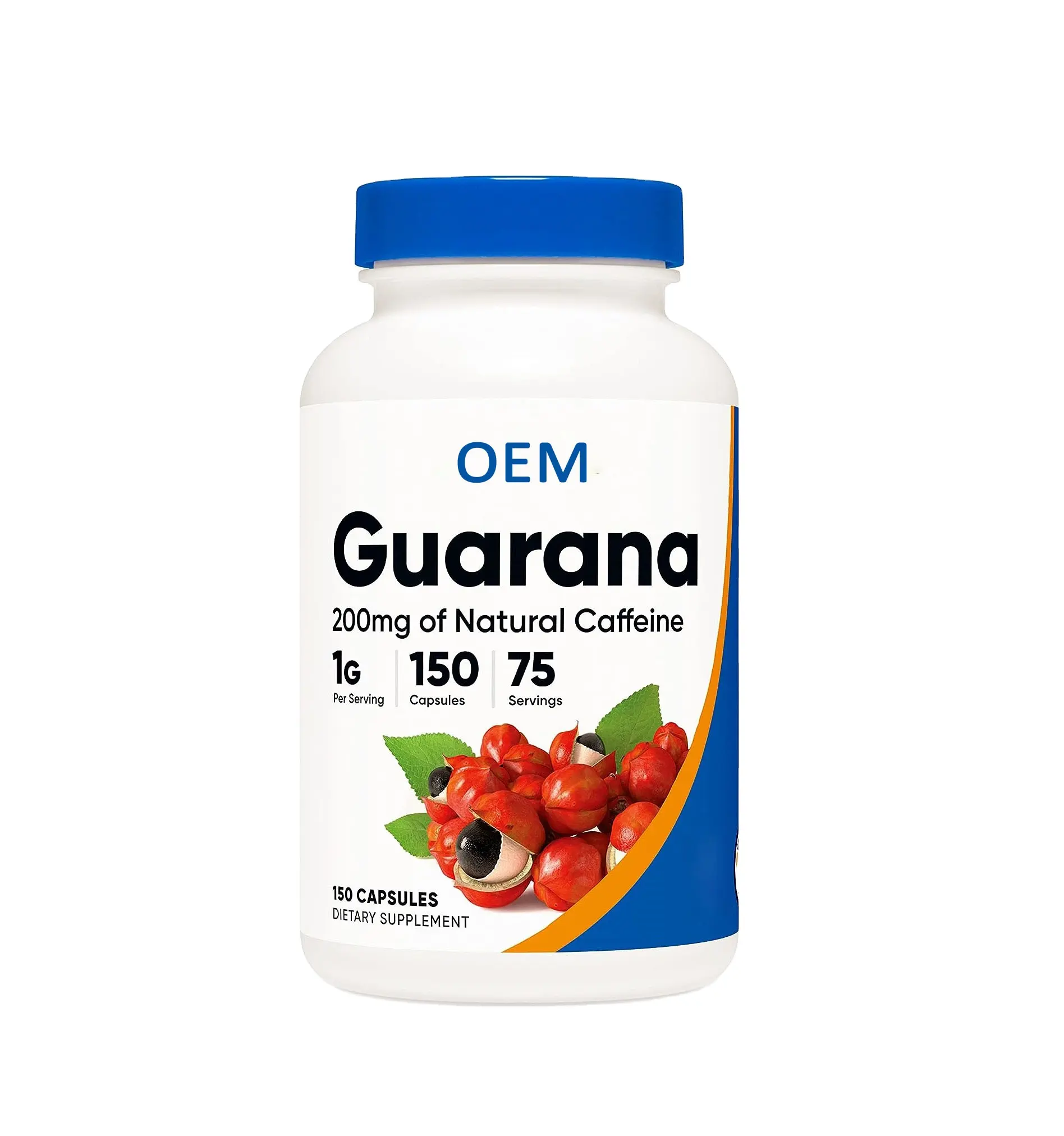 Capsules OEM de guarana Supplément énergétique de caféine brésilienne à base de plantes naturelles sans OGM biologique sans gluten