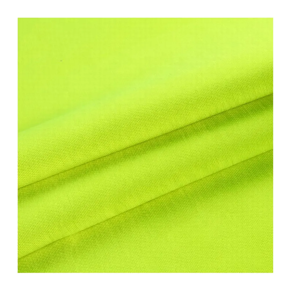 Verde fluorescente maglia tricot spazzolato spugna un lato spazzolato benessere 100% poliestere tessuto in pile