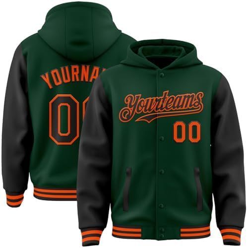 Veste vert foncé à manches noiresorange noir