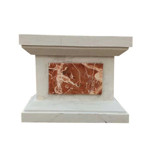 Solid Light Kalkstein Marmor Wand Modellierung Säule China Weiß und Beige Crema Marmor Säule Säule