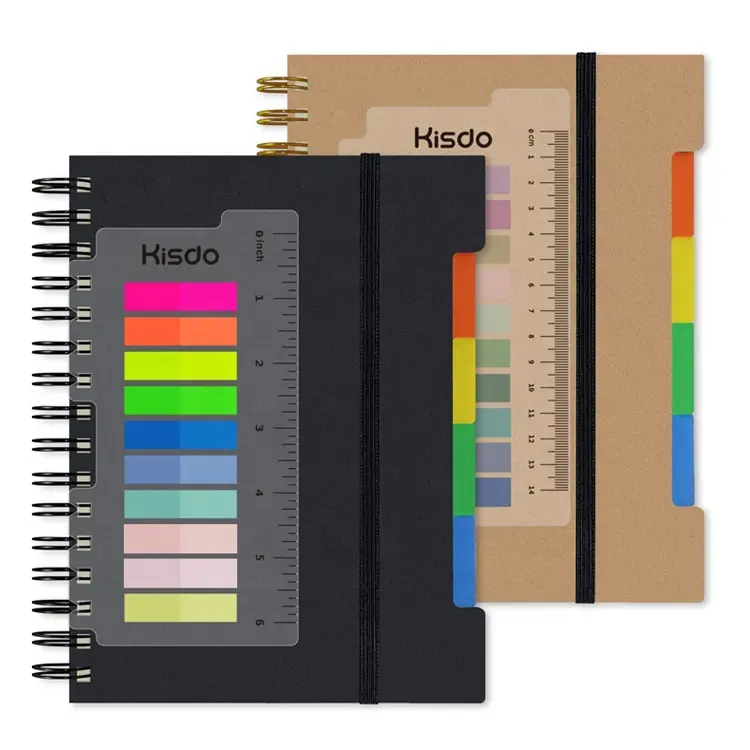 Cuaderno con cubierta dura A5, cuaderno profesional con espiral, diario, línea de bocetos, cuadernos de dibujo con divisores móviles de colores