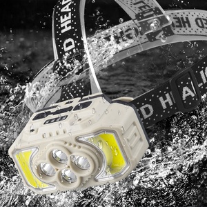 White &amp; Red <strong>Light</strong> Color Headlamp 500 Lumen Type C Rechargeable Head Torch <strong>Sensor</strong> <strong>Function</strong> With Power Display for Camping - Product Image 4