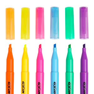 Punta de cincel multicolor Gxin con clip rotulador resaltador fluorescente para niños Juego de rotuladores personalizados de dibujo