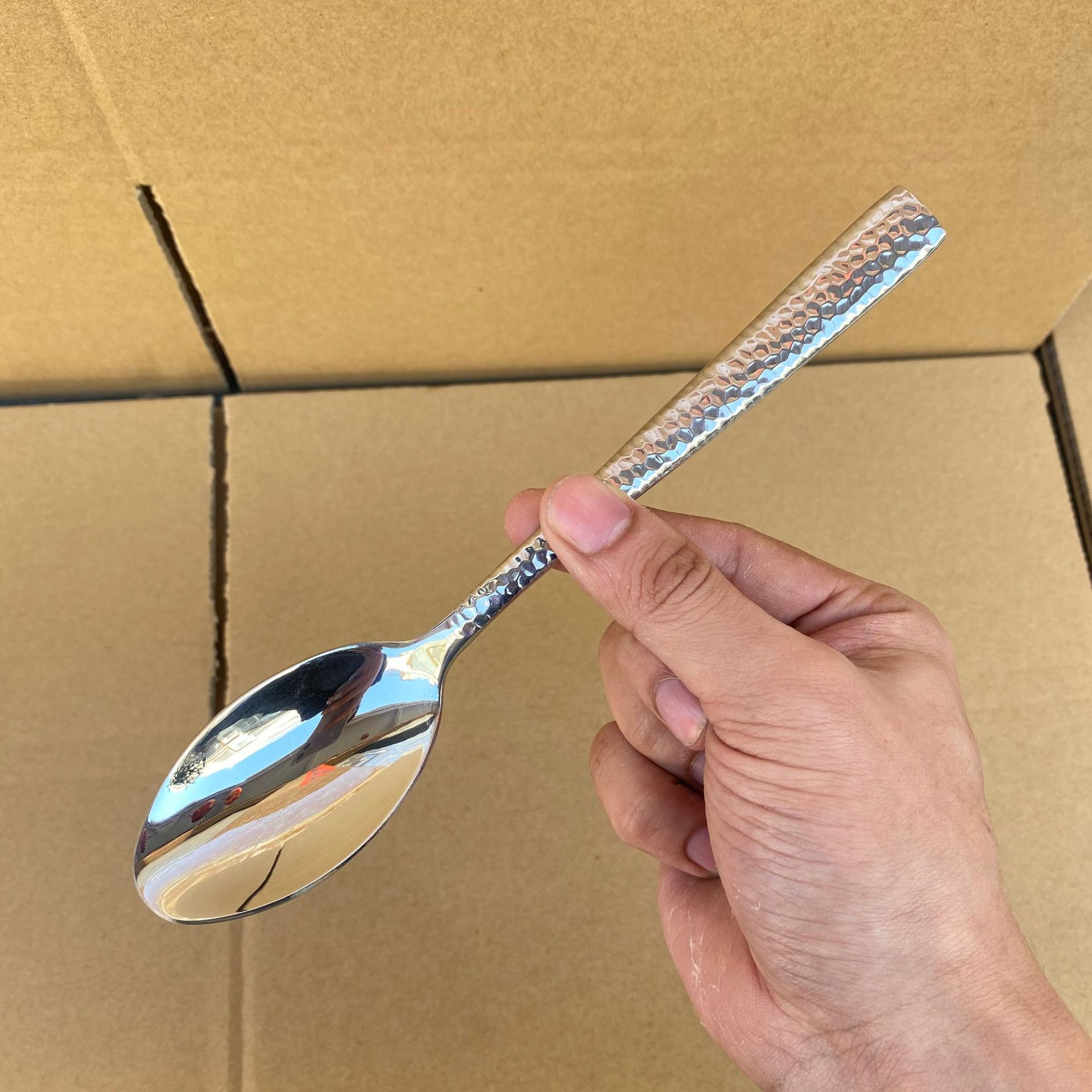 304 hammered stainless steel spoon