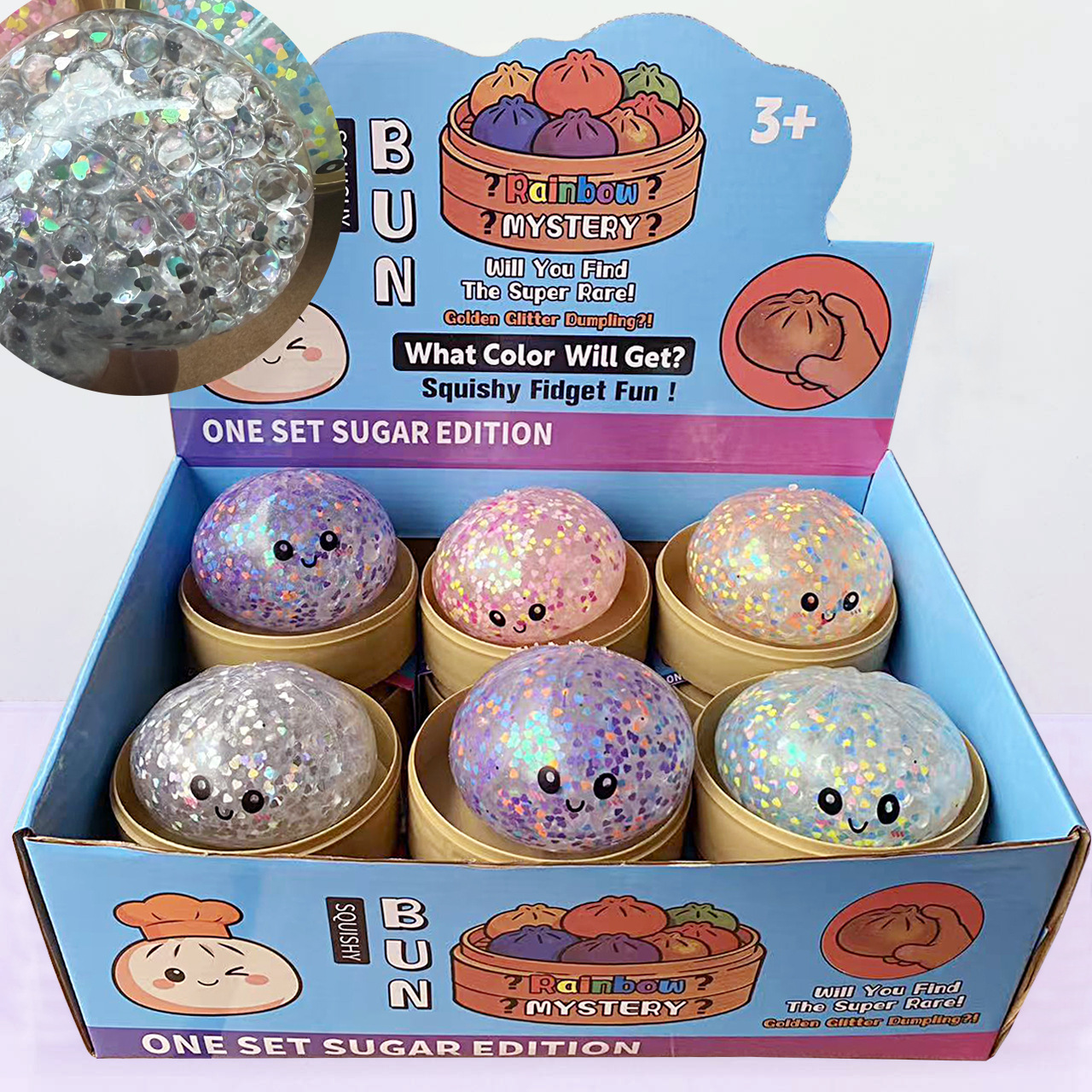 big glitter bead bun(8.5cm)2
