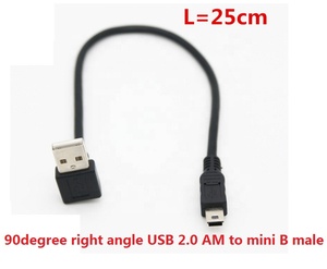 免费样品快速运输90度左角USB迷你USB 5针通信电缆聚氯乙烯护套12个月相机电脑 - Product Image 2