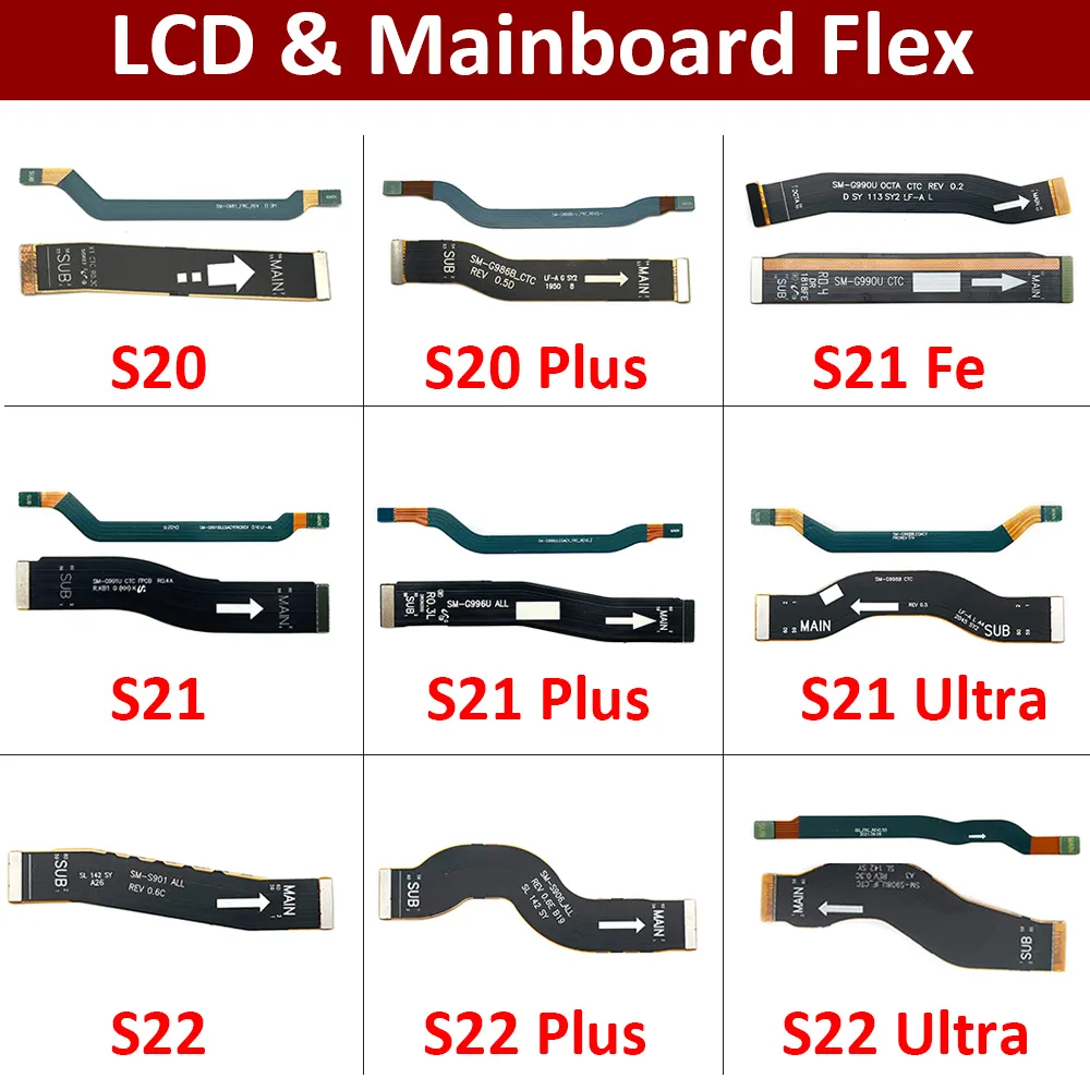 Motherboard Flex cable S20 S21 S22 Ultra S22plus S10Lite Telefone móvel flex principal para Samsung LCD flex cable