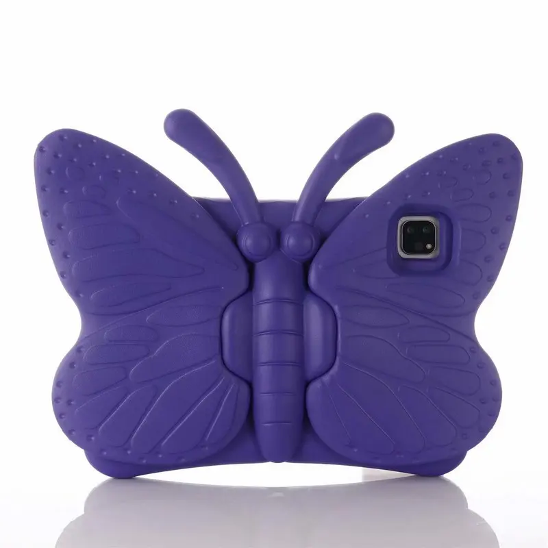 Casing tahan guncangan kupu-kupu EVA 3D untuk iPad ke-7 8th 9th 10.2 inci 2021 Mini 5 6 9.7 Air 2 3 4 10.9 Pro 11 2020 penutup Tablet anak-anak