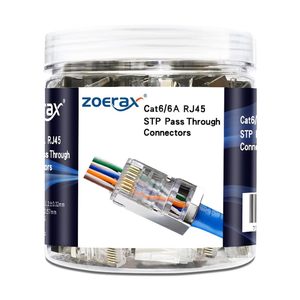 1ชุด = 100ชิ้นปลั๊กแบบโมดูลาร์ RJ45ที่มีฉนวนป้องกันสำหรับสายเคเบิลอีเทอร์เน็ตที่เป็นของแข็งหรือเป็นเส้น RJ45ขั้วต่อแบบผ่าน Cat6 - Product Image 1