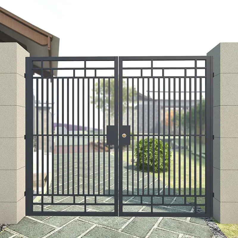 Alta qualità a buon mercato cancelli di recinzione temporanei pannelli di recinzione in ferro battuto disegno ferro metallo nero acciaio su misura recinzione da giardino