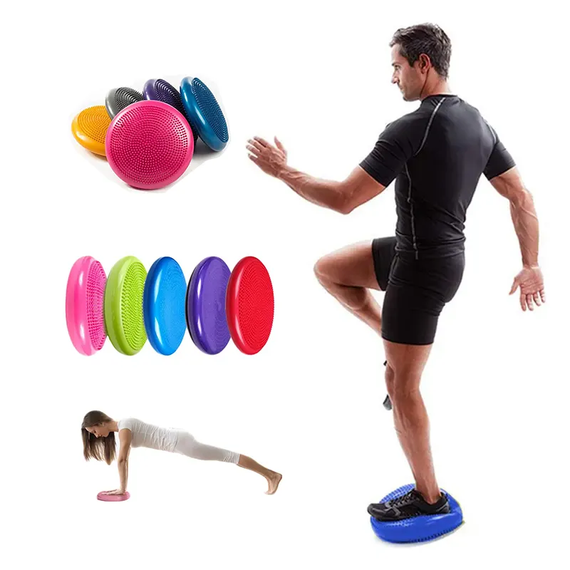 Sfere di Yoga all'ingrosso della fabbrica Pad di massaggio stabilità gonfiabile Wobble Balance Disc Cushion Mat Fitness Exercise Training Ball