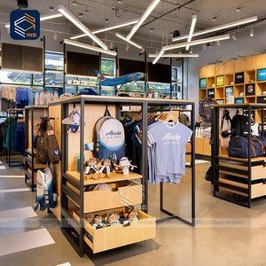 Bán lẻ quần áo hiển thị tủ mô-đun lưới Kệ tường trang phục treo giá và gấp bảng tùy chỉnh may Hiển thị lịch thi đấu - Product Image 5