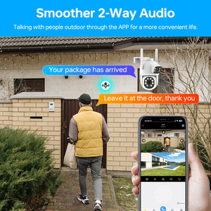 Nuovo Design 4MP bidirezionale citofono videocamera di sicurezza domestica rete Wireless 2 lenti WiFi Ip Ptz Camera - Product Image 2
