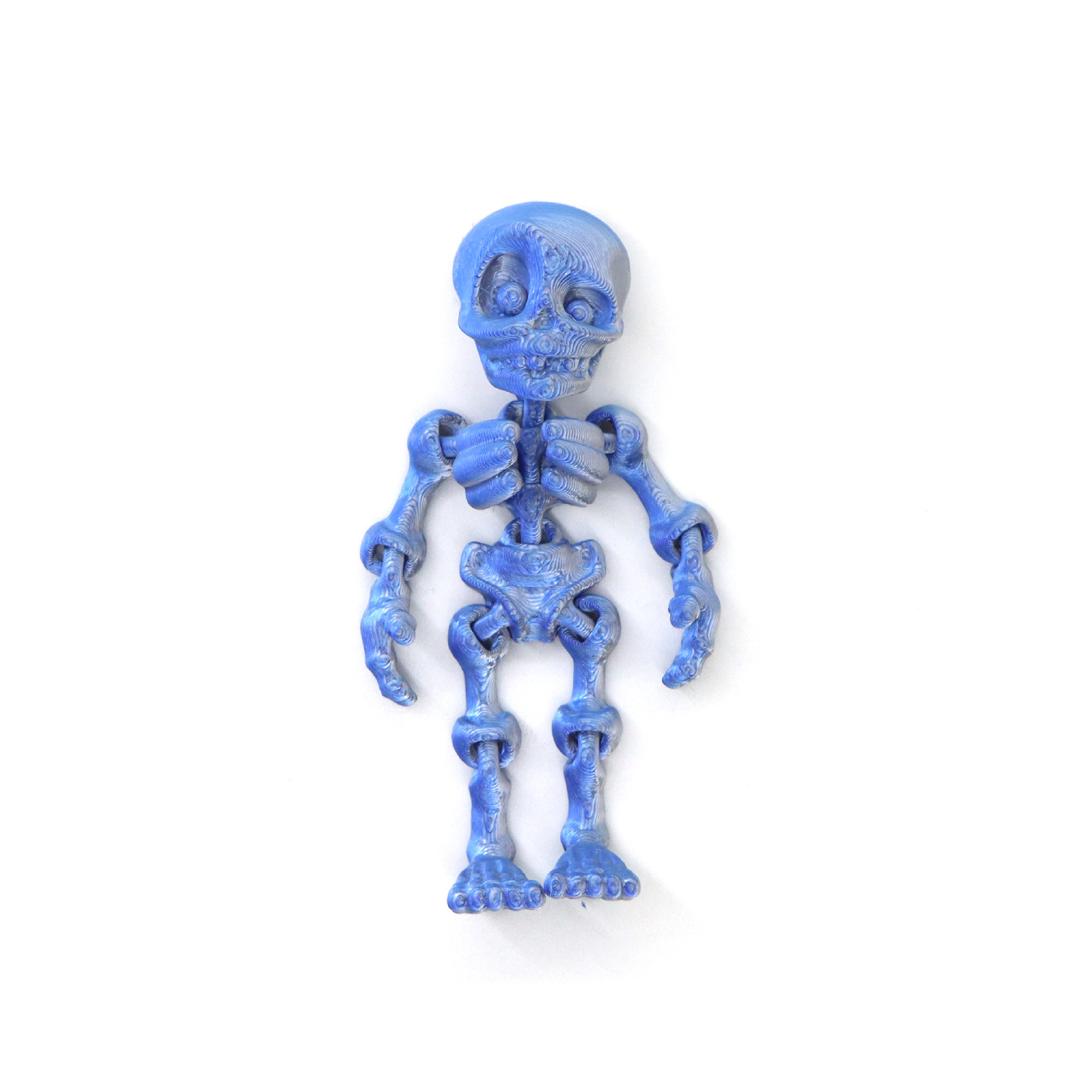 Mini fridge magnet-skull figure-blue-silver gradient