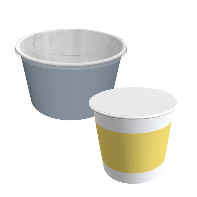 Costume Impresso Ice Cream Buckets Promoção 3oz 4oz, Livro Branco Descartável Food & Beverage Packaging Única Parede Aceitar/