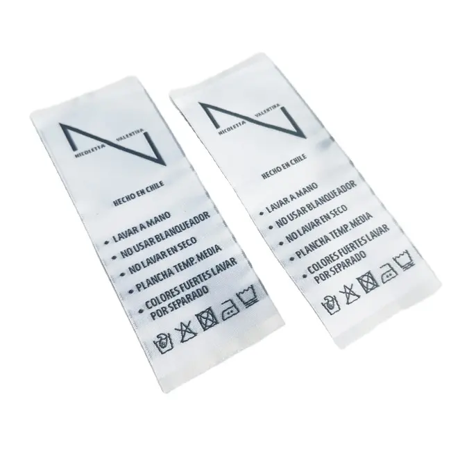 Dalian yima fabbrica a buon mercato prezzo personalizzato nome Logo damascato ad alta densità di tessitura Tag per indumento