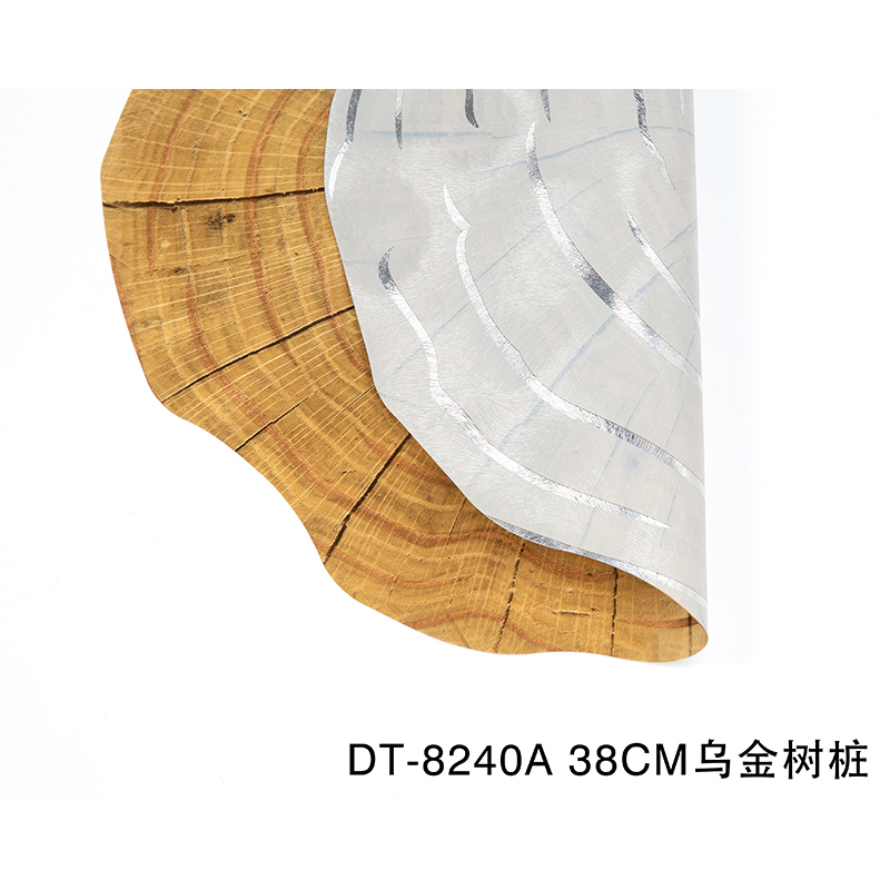 Easy Clean Stump Shape PVC Gold Dinning Placemats