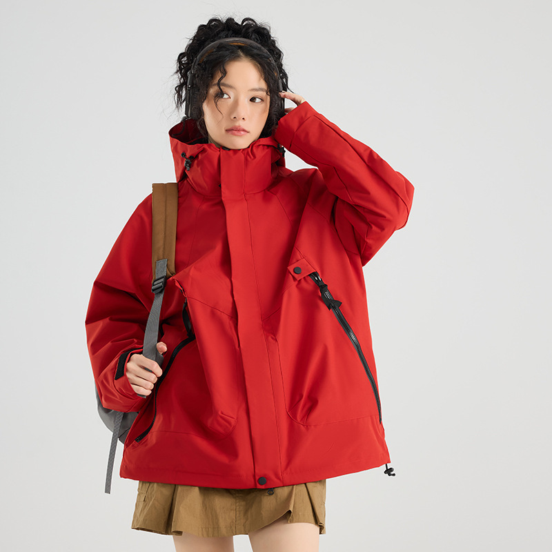 Rojo bermellón (Cortavientos individual) Unisex