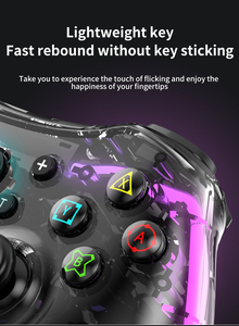 S03透明な調整可能なRGBグレアライト2.4GBluetoothゲームパッドコントローラー (スイッチPC用) Android V3IOSワイヤレスエリートハンドル - Product Image 6