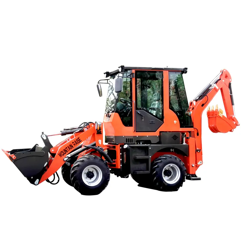 High Quality 4x4 Compact Tractor with Loader and Backhoe