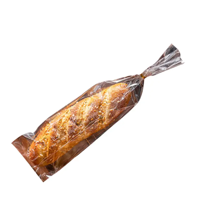 Nouveaux sacs de pain français transparents personnalisés sac d'emballage de baguette en plastique