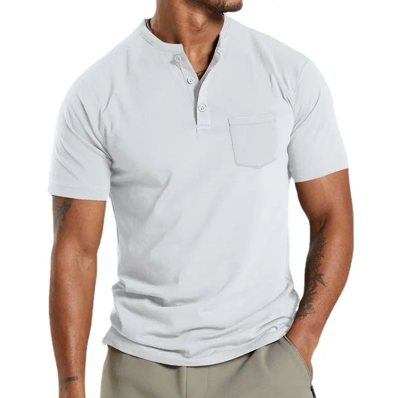 नई 2023 पुरुषों की बिजनेस कैजुअल सॉलिड कलर पॉकेट पोलो शर्ट छोटी आस्तीन बड़ी आकार की टी-शर्ट