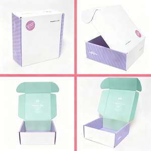 Tùy chỉnh sang trọng sóng cá nhân màu be bưu phẩm gửi thư Quà Tặng tùy chỉnh hộp vận chuyển hộp cho doanh nghiệp nhỏ vận chuyển - Product Image 3