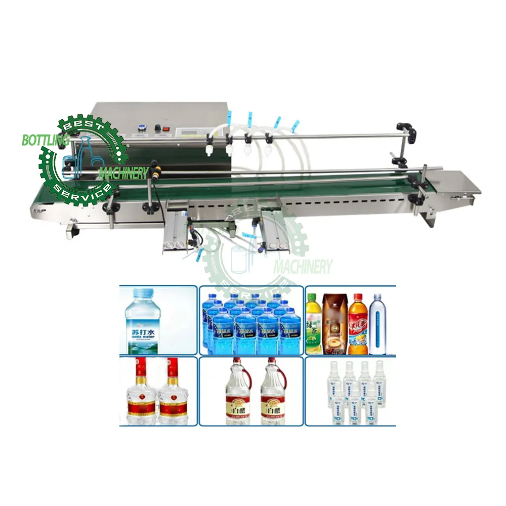 Sistema de llenado de bomba eléctrica con Control Digital, botella de líquido de zumo, agua, Perfume semiautomático, 1, 2 y 4 cabezales