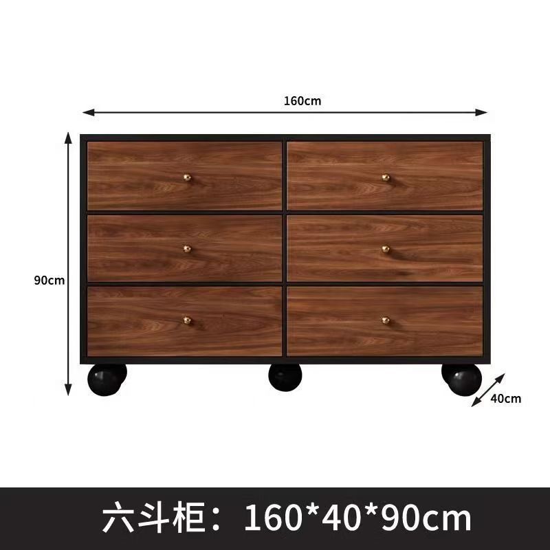 Black walnut 1604090 six-drawer chest