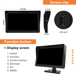 10.1 Inch Digital <strong>LCD</strong> Screen <strong>Display</strong> Car <strong>Reversing</strong> Rear View Backup Camera USB Input Monitor System for Truck and vans - Product Image 2