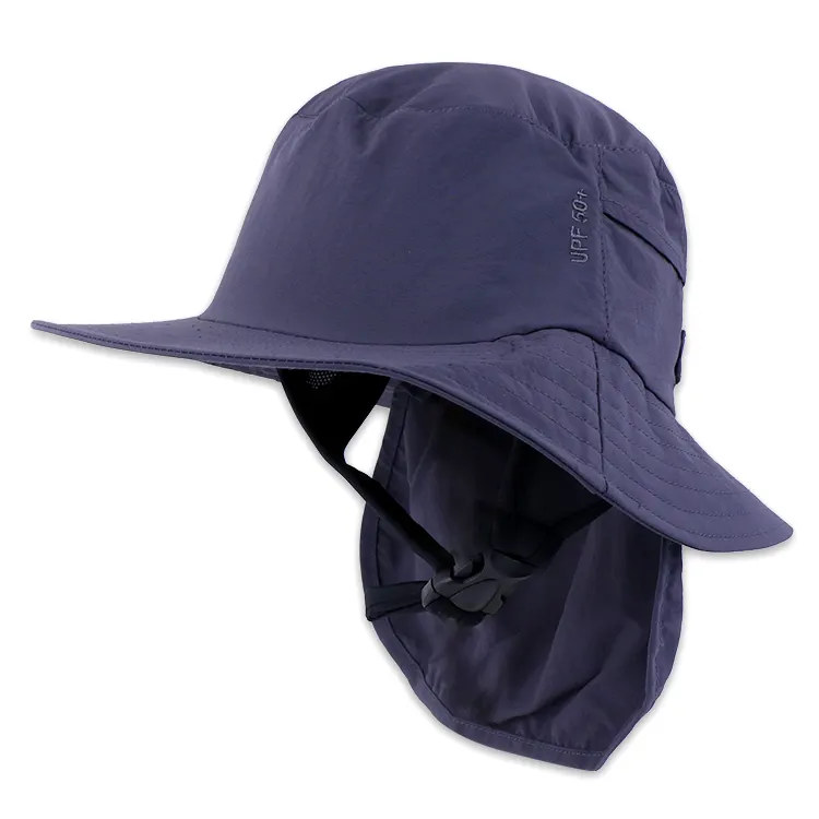 manufacturers dark blue custom surf hat neck flap waterproof for fishing cycling bucket hat custom surf hats