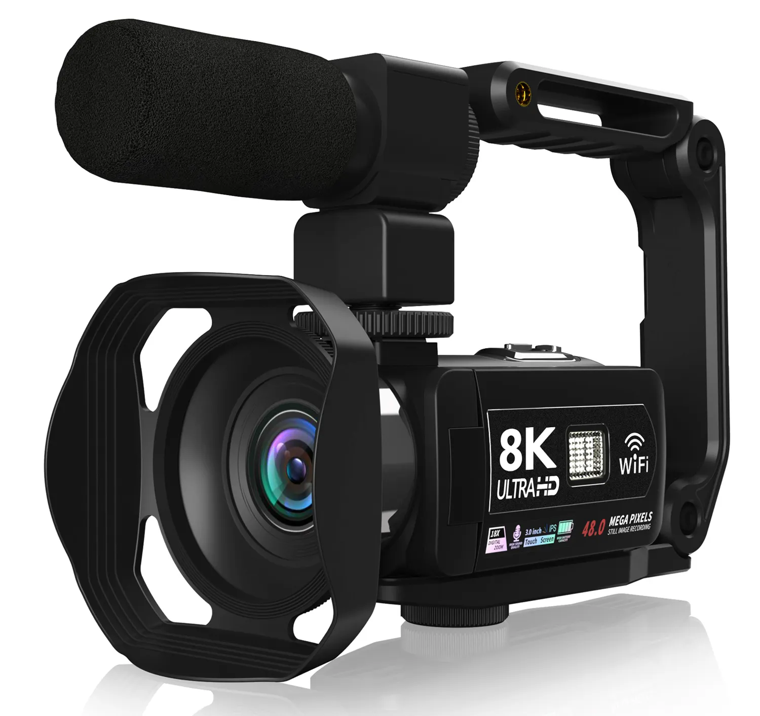 8K पेशेवर Camcorder वाईफ़ाई डिजिटल वीडियो कैमरा के लिए यूट्यूब स्ट्रीमिंग Vlog रिकॉर्डर 16X समय-चूक वेब कैमरा स्टेबलाइजर कैमरा