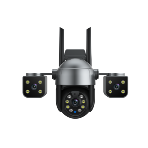 Hopeway กล้องวงจรปิด6MP กลางแจ้งไร้สาย PTZ IP, กล้องวงจรปิดรักษาความปลอดภัยภายในบ้าน3หน้าจอมีตัวเลือกการจัดเก็บข้อมูลแบบ NVR สำหรับใช้ภายในอาคาร - Product Image 1