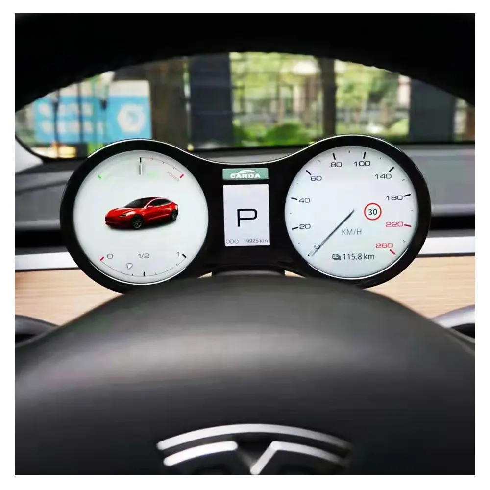 Pantalla lcd IPS para salpicadero de coche, velocímetro multifunción Tesla Model 3 Y, Monitor automotriz en tiempo Real