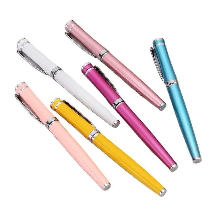 Best Selling Elegant Kleurrijke Logo Vulpen Metalen Roller Pen Fabriek Gift Pennen